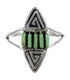Silver Southwestern Turquoise Water Wave Needlepoint Ring Size 5 QX85028